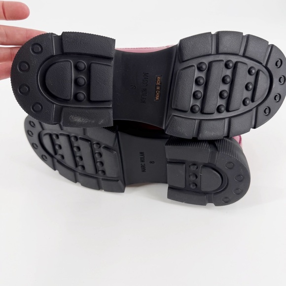 Marc Nolan Ms. Alexander Patent Leather Lug Wingtip Derby Oxford Shoes Pink 8 - Picture 8 of 12